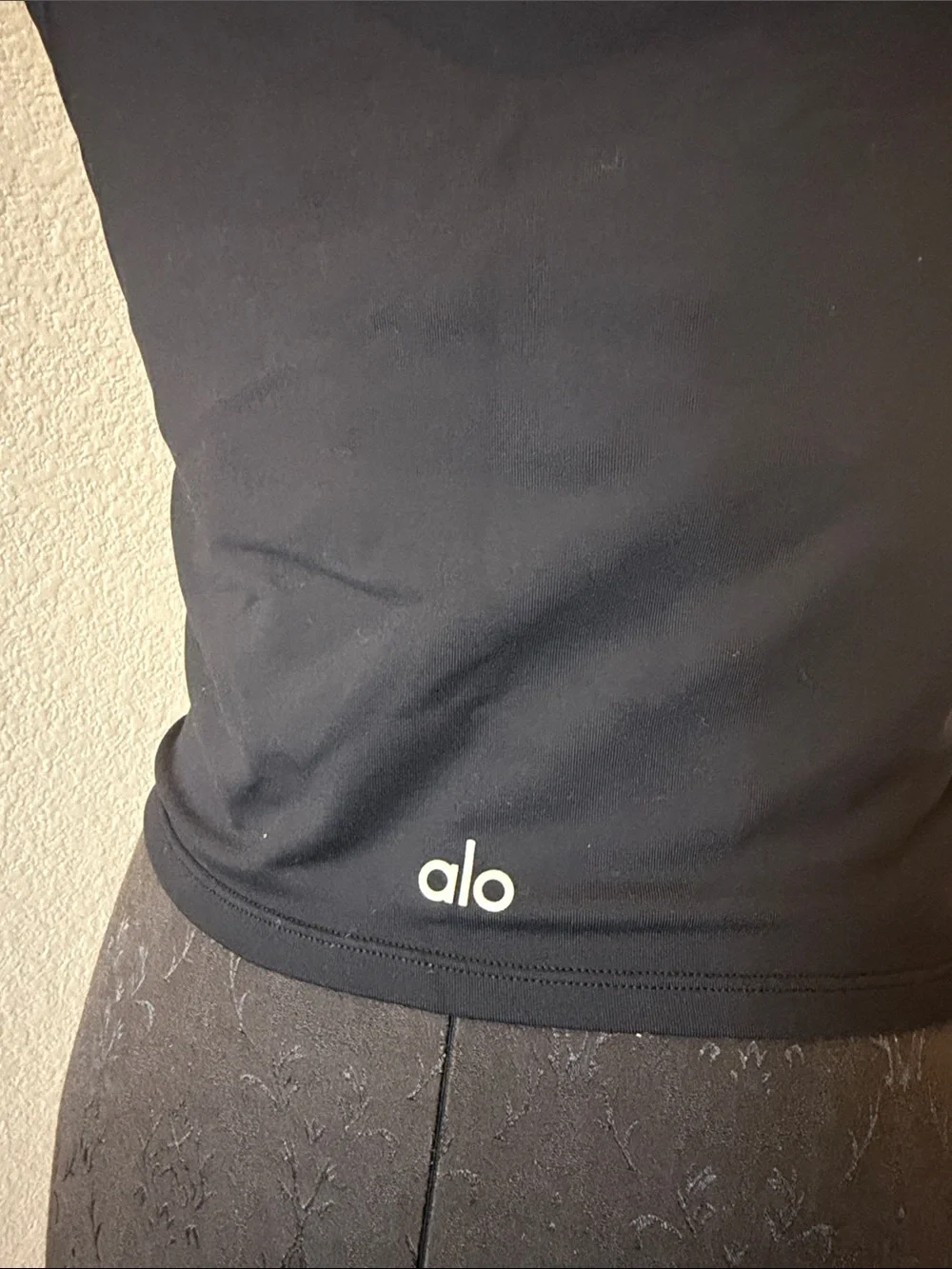 ALO Yoga Black Slim Spaghetti-Strap Camisole Crop Tank Size Large